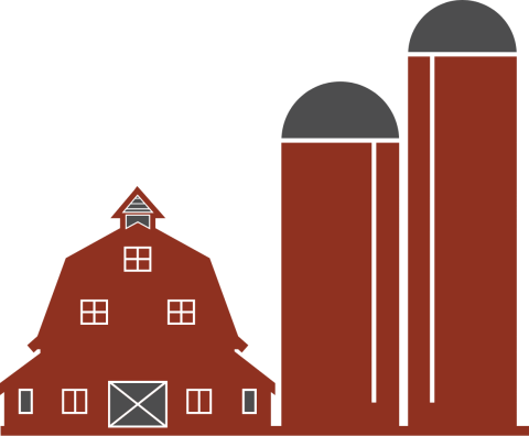 Barn and silo icon